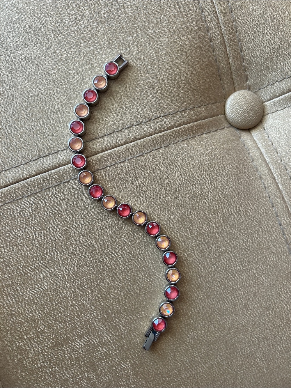 Touchstone Crystal by Swarovski ice bracelet peachy